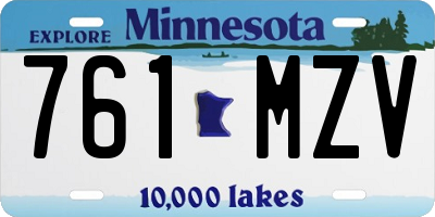 MN license plate 761MZV