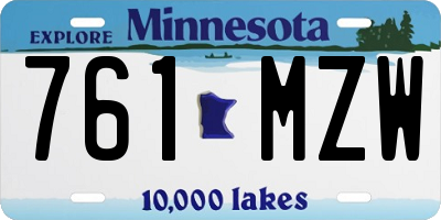 MN license plate 761MZW