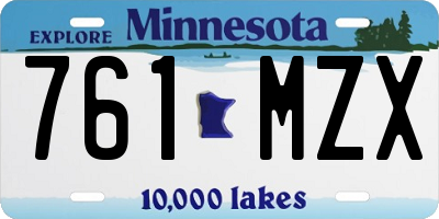 MN license plate 761MZX