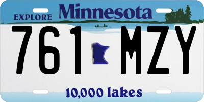MN license plate 761MZY