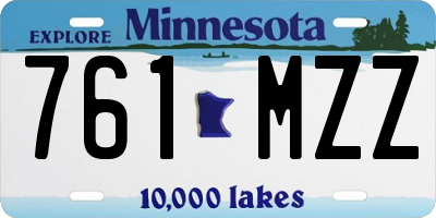 MN license plate 761MZZ