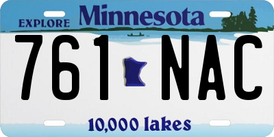MN license plate 761NAC