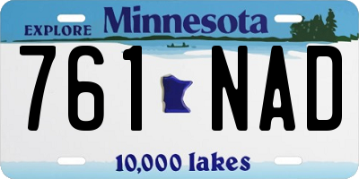 MN license plate 761NAD