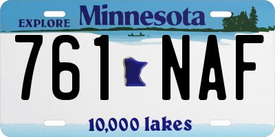 MN license plate 761NAF
