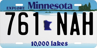 MN license plate 761NAH
