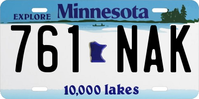 MN license plate 761NAK