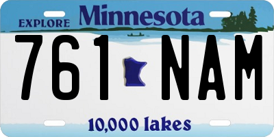 MN license plate 761NAM