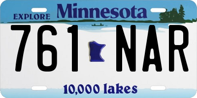 MN license plate 761NAR