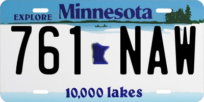 MN license plate 761NAW