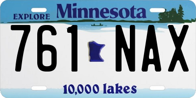 MN license plate 761NAX