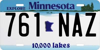 MN license plate 761NAZ