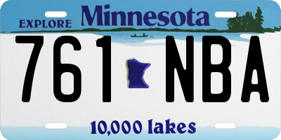 MN license plate 761NBA
