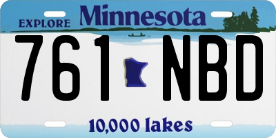 MN license plate 761NBD