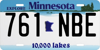 MN license plate 761NBE