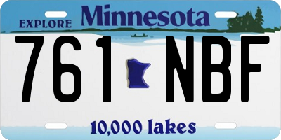 MN license plate 761NBF