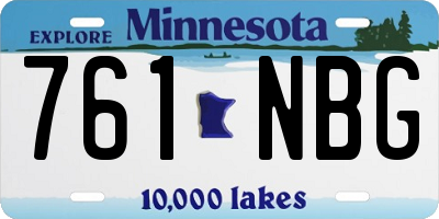 MN license plate 761NBG