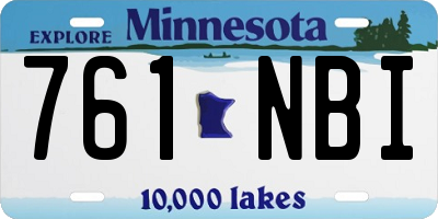MN license plate 761NBI