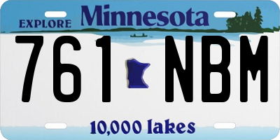 MN license plate 761NBM