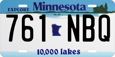 MN license plate 761NBQ