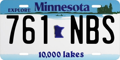 MN license plate 761NBS