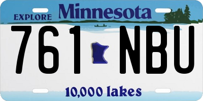 MN license plate 761NBU