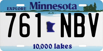MN license plate 761NBV