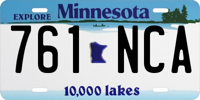MN license plate 761NCA