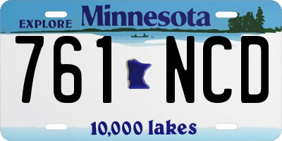 MN license plate 761NCD
