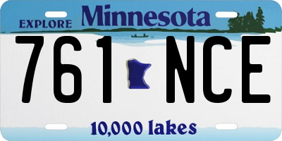 MN license plate 761NCE