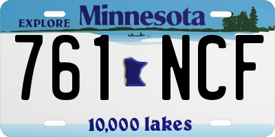 MN license plate 761NCF