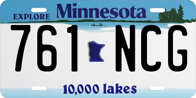 MN license plate 761NCG