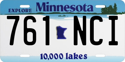 MN license plate 761NCI