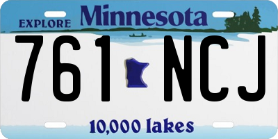 MN license plate 761NCJ