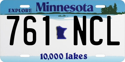 MN license plate 761NCL