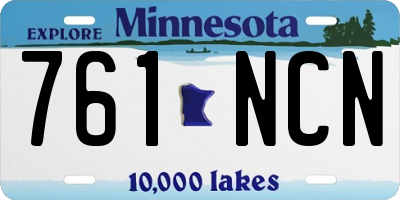 MN license plate 761NCN