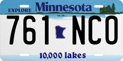 MN license plate 761NCO