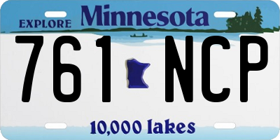 MN license plate 761NCP