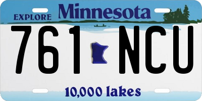 MN license plate 761NCU
