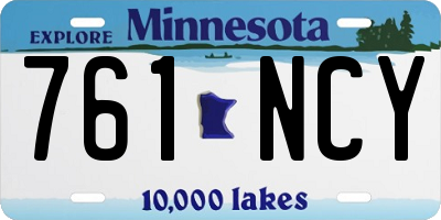 MN license plate 761NCY