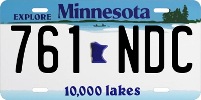 MN license plate 761NDC