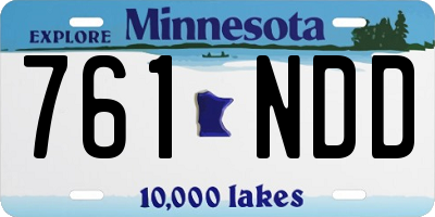 MN license plate 761NDD