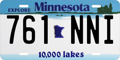 MN license plate 761NNI