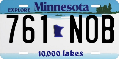 MN license plate 761NOB