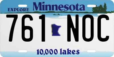 MN license plate 761NOC