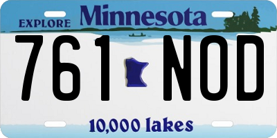 MN license plate 761NOD