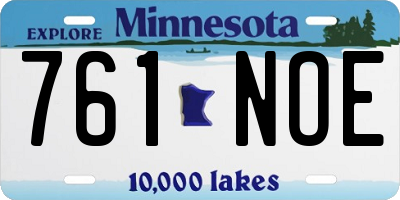 MN license plate 761NOE