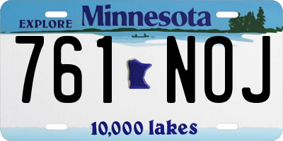 MN license plate 761NOJ