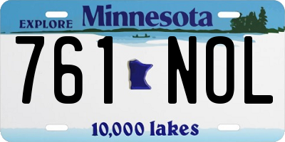 MN license plate 761NOL