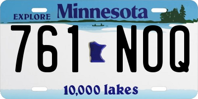 MN license plate 761NOQ