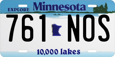 MN license plate 761NOS